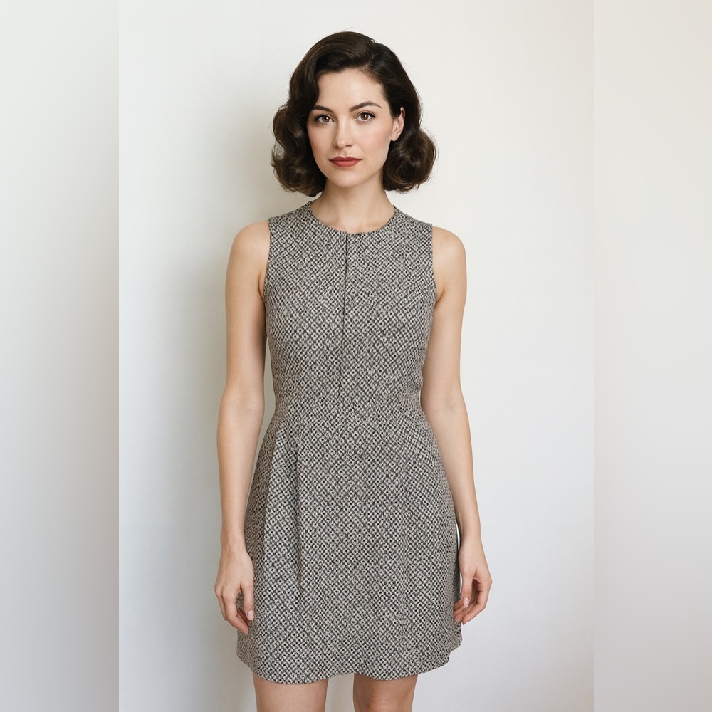 THEORY - 100% silk mini dress in a small square/star print. Size 4